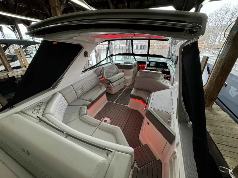 Slide: The Image of Interior of 2026 Sea Ray SLX 310 yacht. - 6