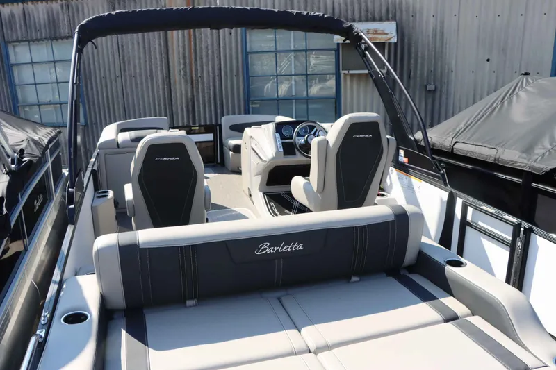 Slide: The Image of Interior of the 2026 Barletta Corsa 23UC pontoon boat. - 19