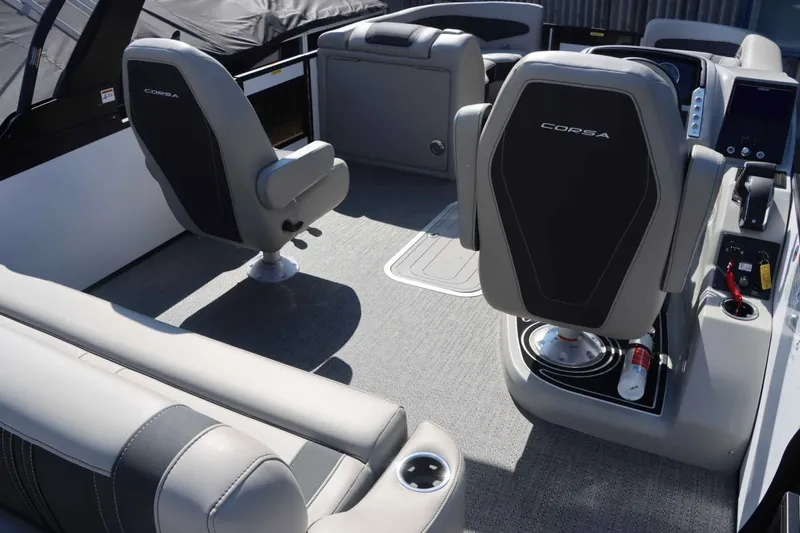 Slide: The Image of Interior of 2026 Barletta Corsa 23UC with luxurious seating. - 21