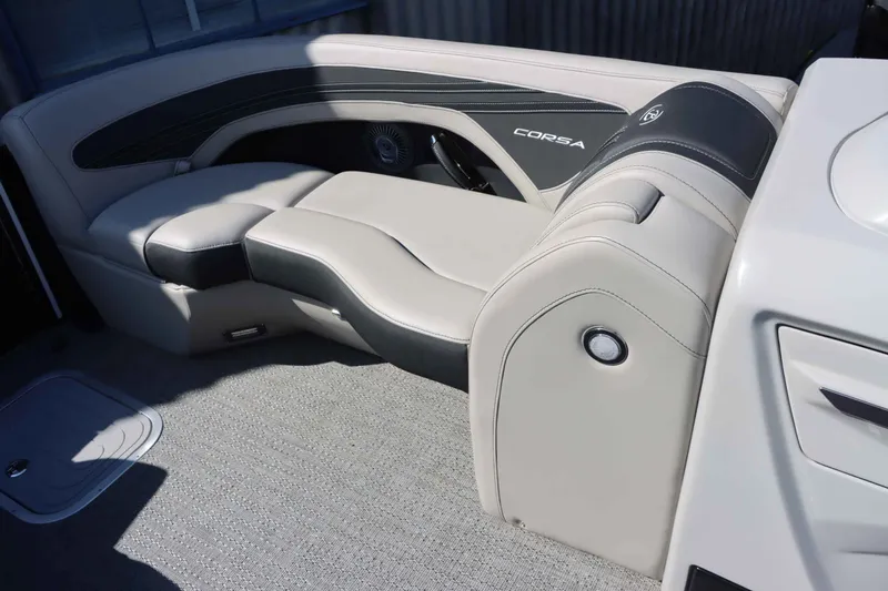 Slide: The Image of Interior of 2026 Barletta Corsa 23UC with luxurious seating. - 27