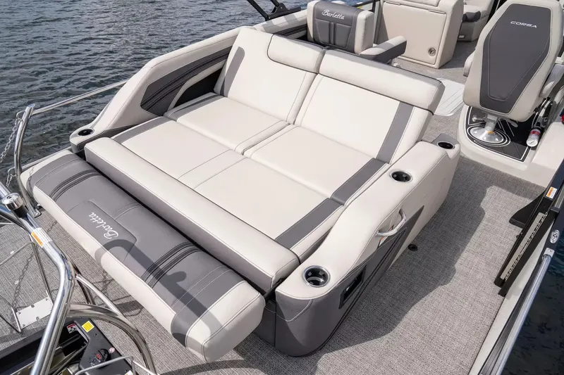 Slide: The Image of 2026 Barletta Corsa 23UC pontoon boat with luxurious seating area. - 3
