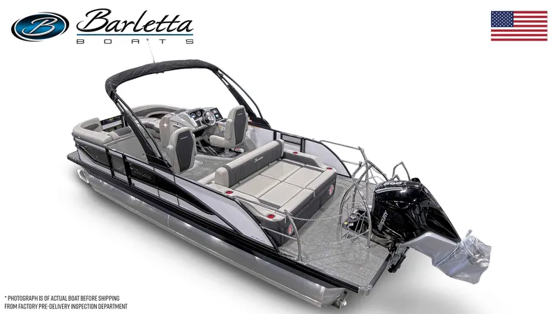 Slide: The Image of 2026 Barletta Corsa 23UC pontoon boat with sleek design. - 8