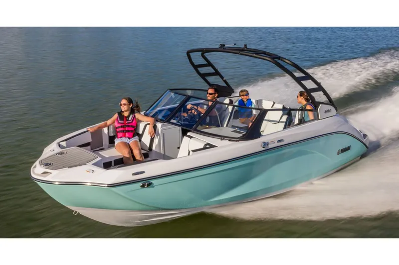 Slide: The Image of Yamaha 222S 2026 boat cruising on water with passengers. - 7