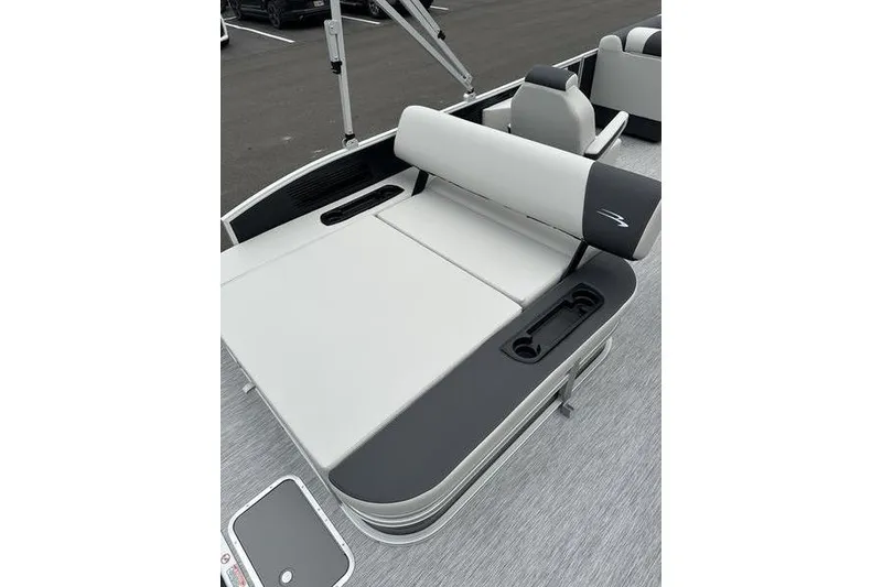 Slide: The Image of 2026 Bennington S Swingback 22 SSB boat interior with sleek seating and cup holders. - 8