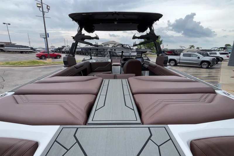 Slide: The Image of 2026 ATX Surf Boats 24 Type-S interior with luxurious seating and modern design. - 10