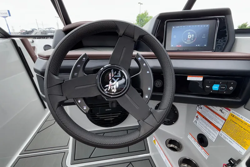 Slide: The Image of Steering wheel and dashboard of 2026 ATX Surf Boats 24 Type-S. - 44