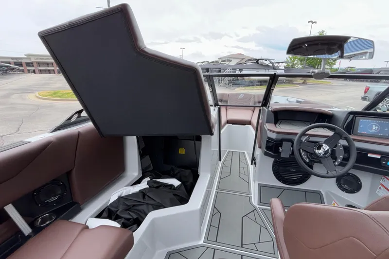 Slide: The Image of 2026 ATX Surf Boats 24 Type-S interior with modern dashboard and seating. - 49