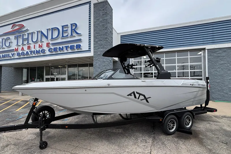 Slide: The Image of 2026 ATX Surf Boats 24 Type-S displayed at Big Thunder Marine dealership. - 63