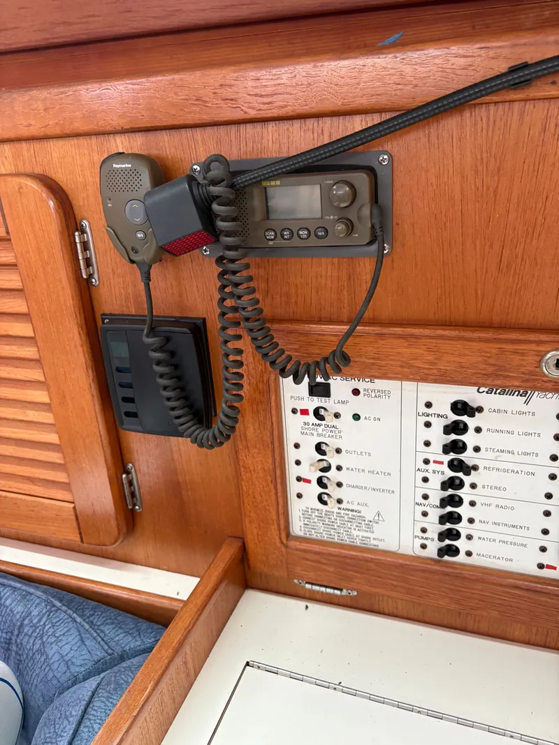 Slide: The Image of Interior of a 2000 Catalina 36 MkII with radio and control panel. - 20