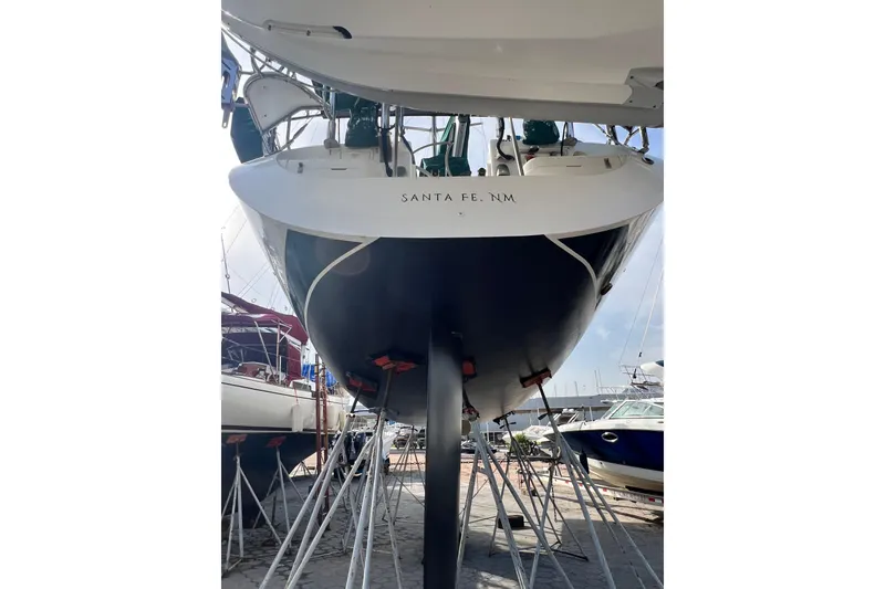 Slide: The Image of Catalina 380 sailboat from 1999 on stands, Santa Fe, NM. - 18