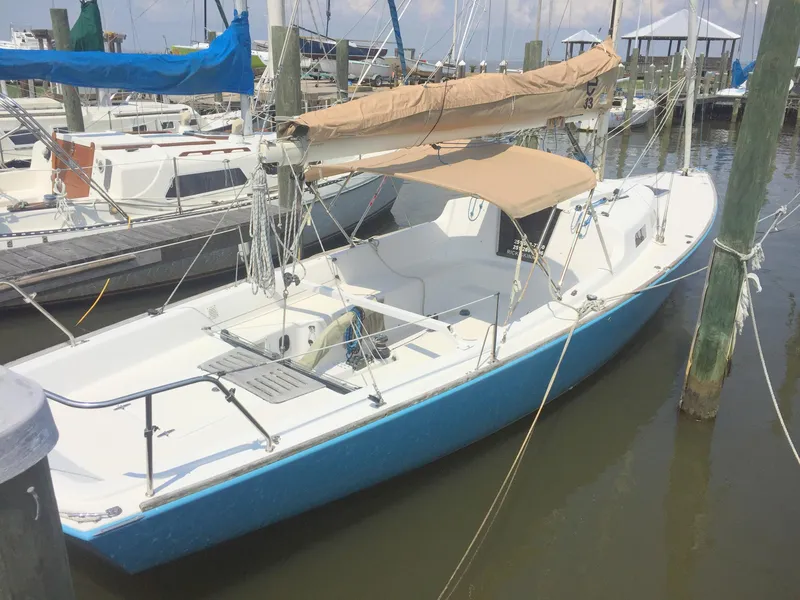 Slide: The Image of 2008 e Sailing Yachts e33 sailboat docked in harbor. - 10