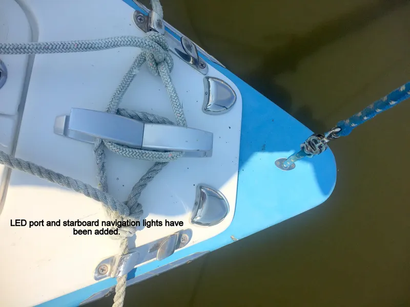 Slide: The Image of Bow of e33 sailing yacht with LED navigation lights, 2008 model. - 11