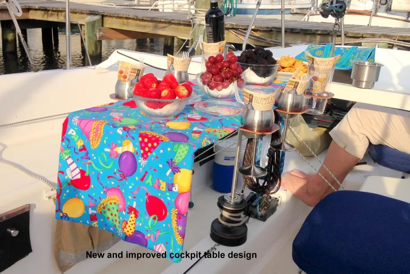 Slide: The Image of Colorful table setup on e33 sailing yacht, 2008 model. - 24