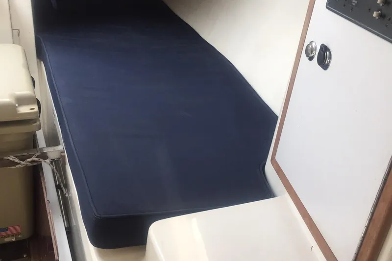 Slide: The Image of Interior of a 2008 e33 sailing yacht with blue mattress. - 34