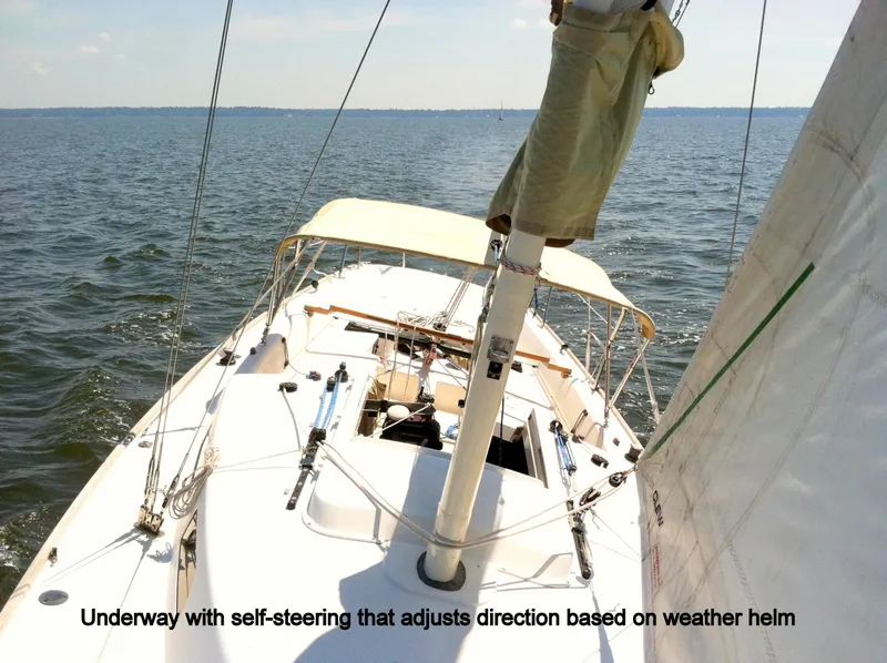 Slide: The Image of 2008 e Sailing Yachts e33 with self-steering on the water. - 5