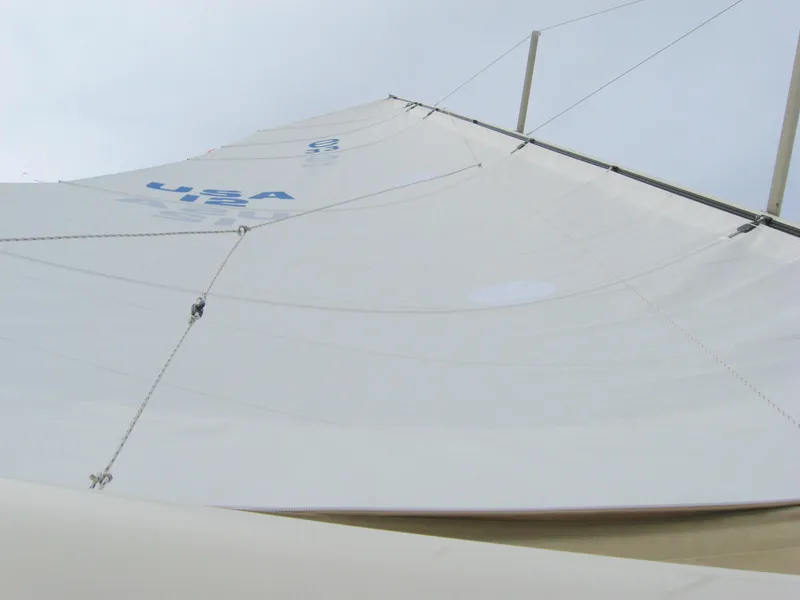 Slide: The Image of Close-up of the sail on a 2008 e33 sailing yacht. - 8