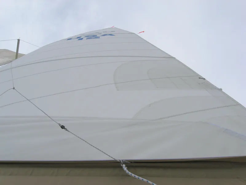 Slide: The Image of Close-up of the sail on a 2008 e33 sailing yacht. - 9