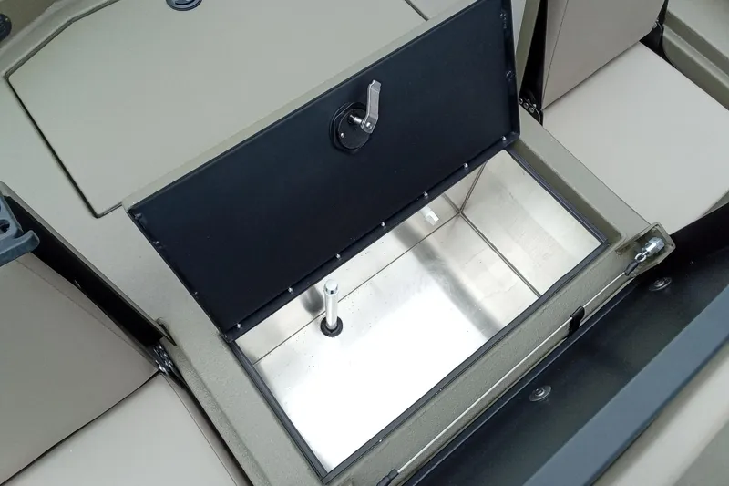 Slide: The Image of Open storage compartment in 2027 Thor 1900 Bay Hammer boat interior. - 47