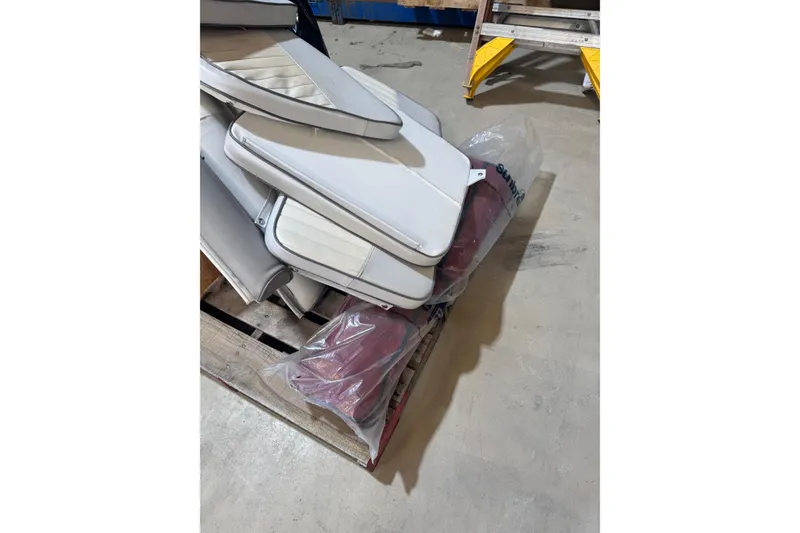 Slide: The Image of Stacked boat cushions on a pallet, Triumph 210 CC, 2004 model. - 19