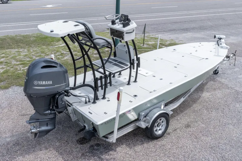 Slide: The Image of 2012 Young GulfShore 20 boat with Yamaha outboard motor on trailer. - 12