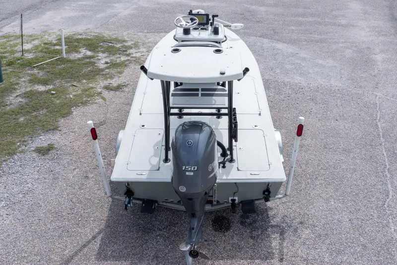 Slide: The Image of 2012 Young GulfShore 20 boat with Yamaha 150 outboard motor, viewed from above. - 14