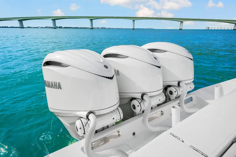 Slide: The Image of Triple Yamaha V6 350 HP engines with custom paint - 50