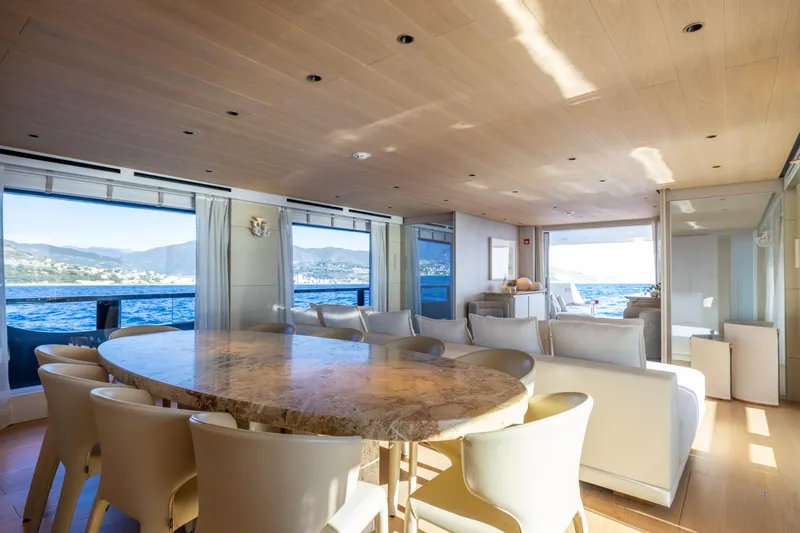 Slide: The Image of Luxurious interior of 2023 Cantiere Delle Marche RJ 115 yacht with ocean view. - 15