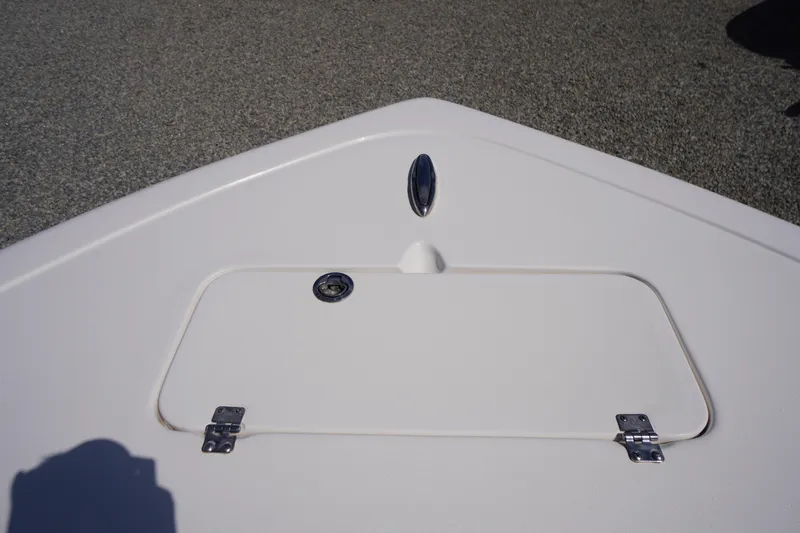 Slide: The Image of Bow storage compartment on a 2020 Tidewater 220 LXF boat. - 2