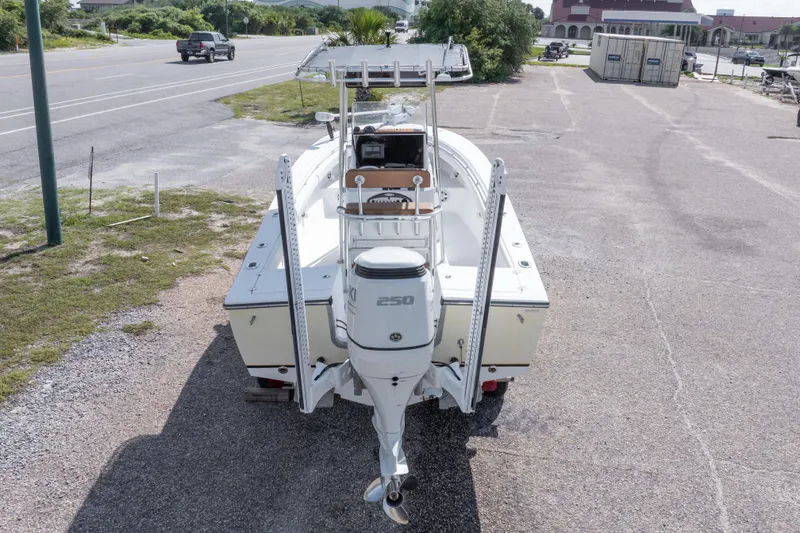Slide: The Image of 2004 Sea Craft 23 CC boat with Suzuki 250 outboard motor on a trailer. - 40