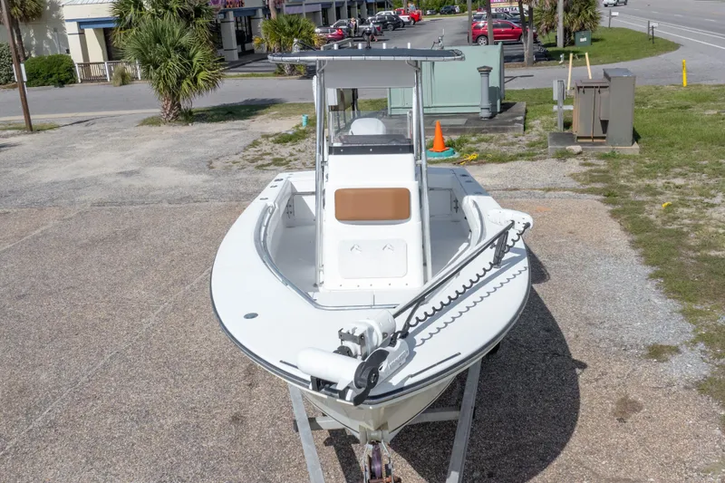 Slide: The Image of 2004 Sea Craft 23 CC boat on trailer in parking lot, front view. - 5