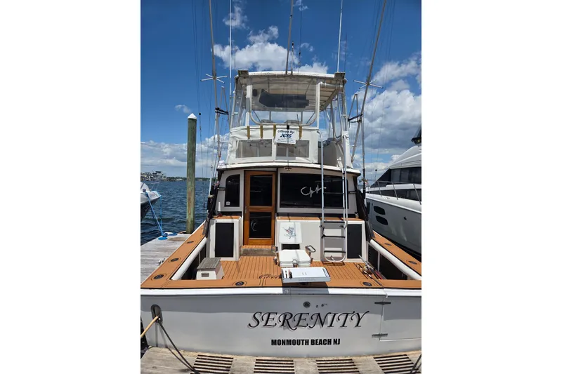 The Image of 1990 Egg Harbor Golden Egg 42 boat named "Serenity" docked at Monmouth Beach, NJ. - 0