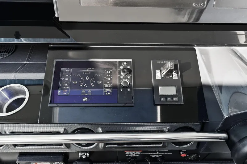 Slide: The Image of Dashboard of 2023 Formula 380 Super Sport Crossover OB with digital controls and display. - 22