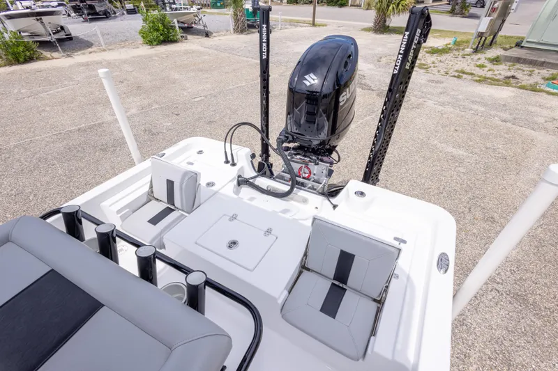 Slide: The Image of 2023 Blazer Bay 2200 boat with Suzuki engine and Minn Kota accessories. - 28