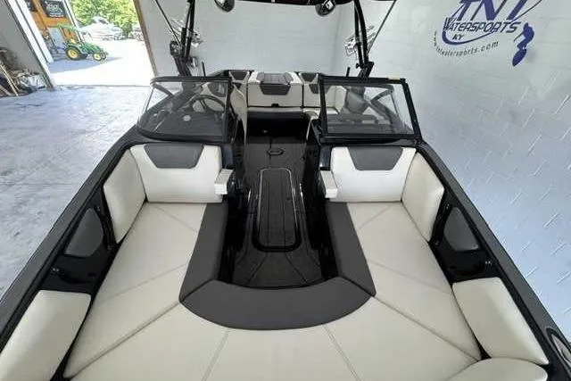 Slide: The Image of 2020 Heyday WT-2DC boat interior with sleek seating and modern design. - 8