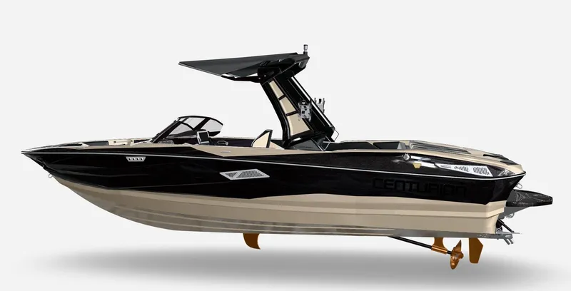 The Image of Centurion Nv243 2026 motorboat in black and beige. - 1