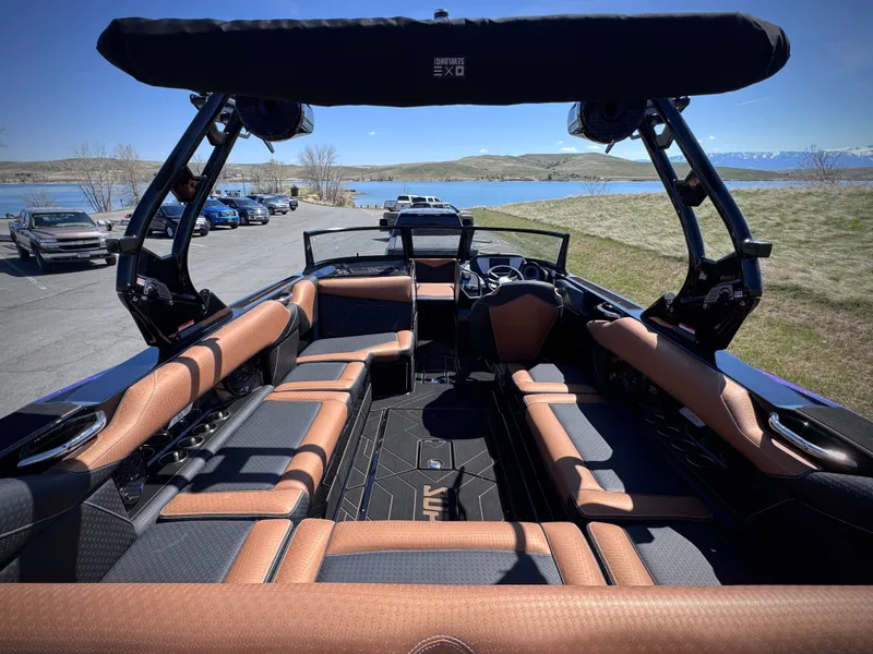Slide: The Image of Interior of 2026 Supreme S240 boat with luxurious seating. - 12