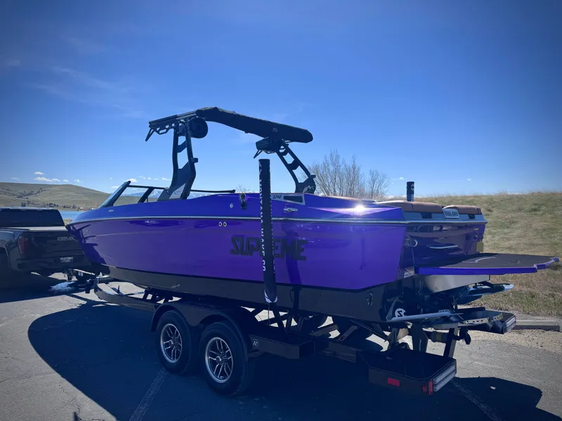 Slide: The Image of Purple 2026 Supreme S240 boat on trailer. - 4