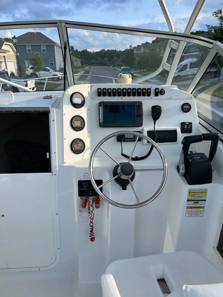 Slide: The Image of Helm of a 2008 Polar 2300 WA boat with instruments. - 5