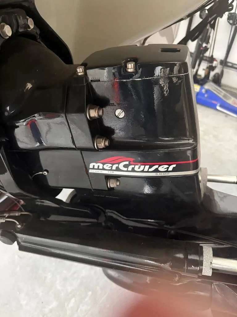 Slide: The Image of Close-up of a MerCruiser engine on a 2009 Sea Ray 185 Sport. - 1