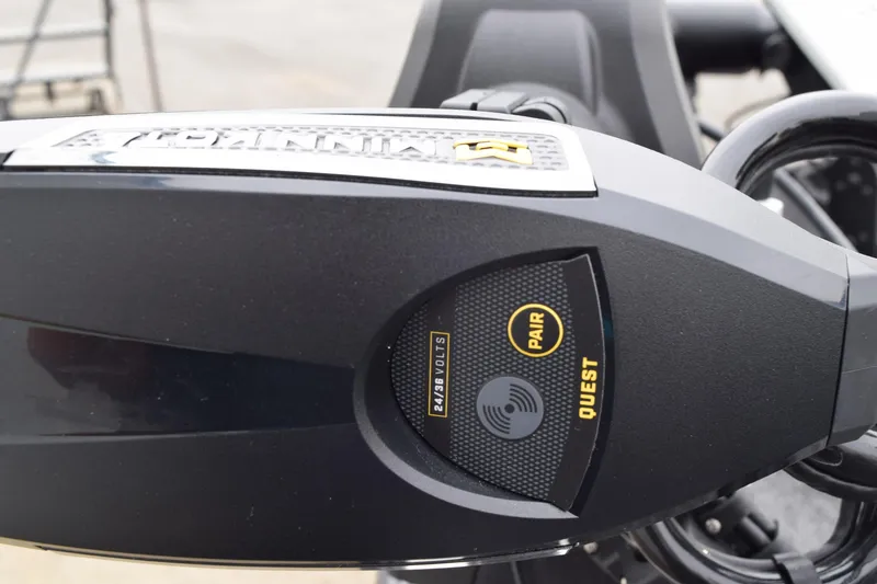 Slide: The Image of Close-up of a Minn Kota trolling motor control panel on a 2027 Caymas 201 Pro boat. - 10
