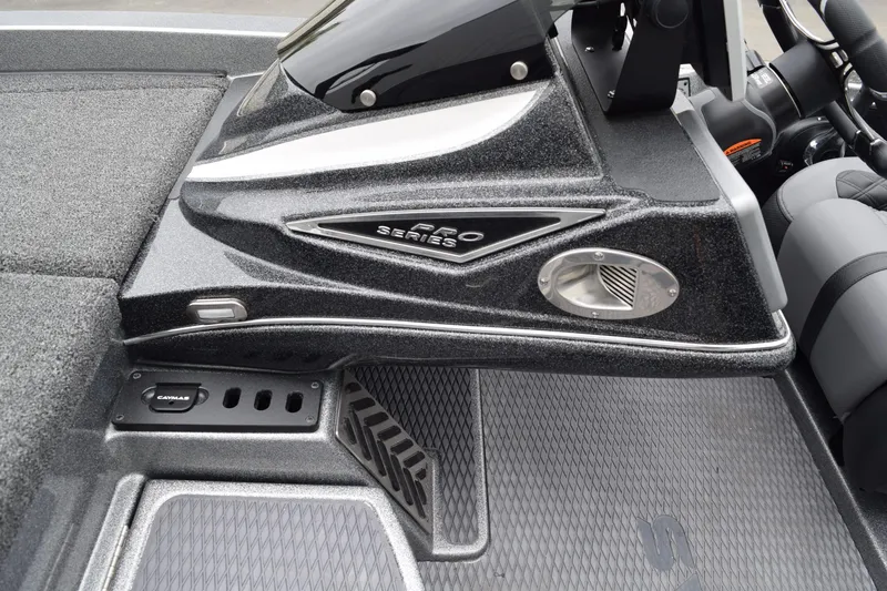 Slide: The Image of 2027 Caymas 201 Pro boat interior with sleek design and advanced controls. - 21