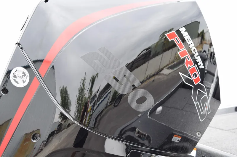 Slide: The Image of 2027 Caymas 201 Pro boat with Mercury Pro XS 250 engine detail. - 31