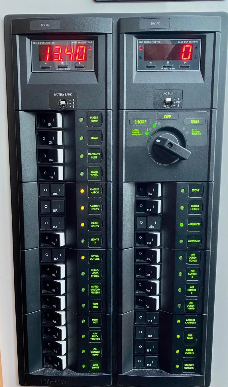 Slide: The Image of Electrical control panel display on Back Cove 37, year 2017. - 35