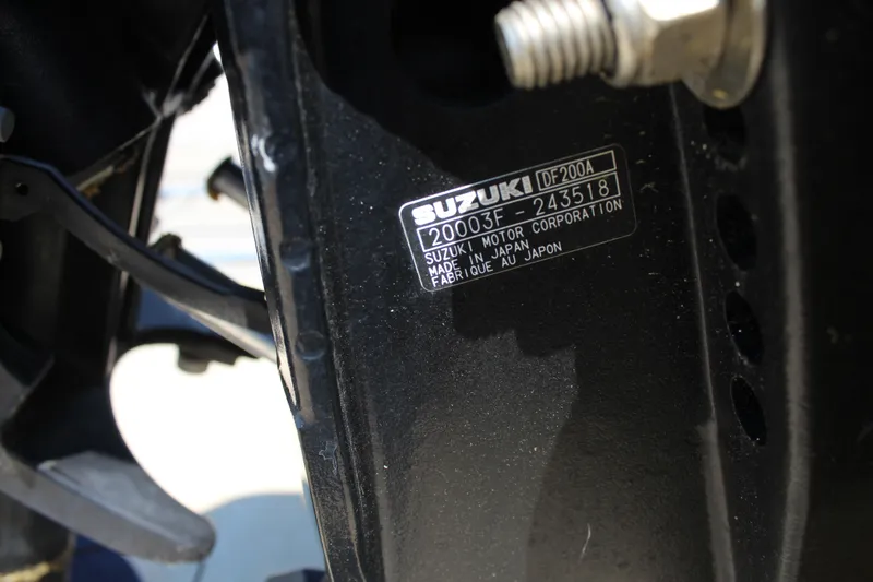 Slide: The Image of Close-up of a Suzuki DF200A engine plate, 2023 model. - 15