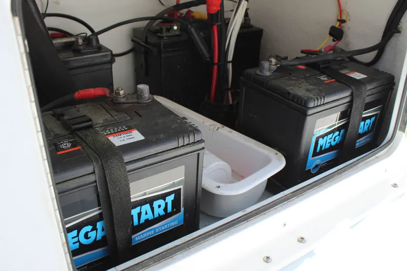 Slide: The Image of Batteries in 2023 Intruder 23 boat, Mega Start Marine. - 23