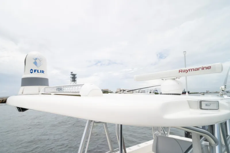 Slide: The Image of 2018 SeaVee 390Z boat with FLIR and Raymarine equipment on deck. - 50