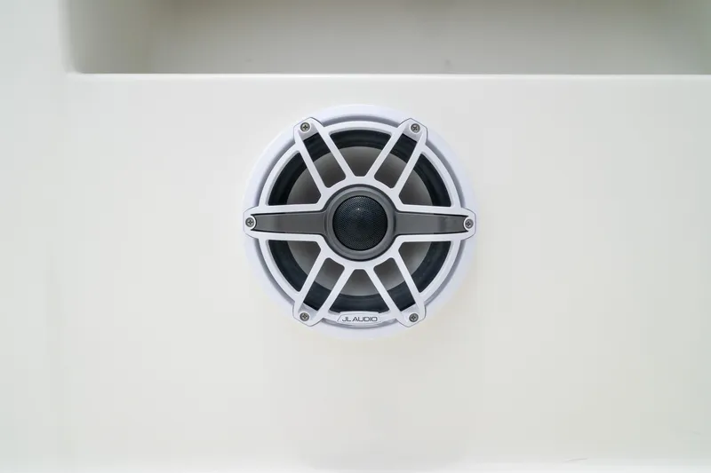 Slide: The Image of Speaker on 2018 SeaVee 390Z boat, featuring JL Audio marine sound system. - 59