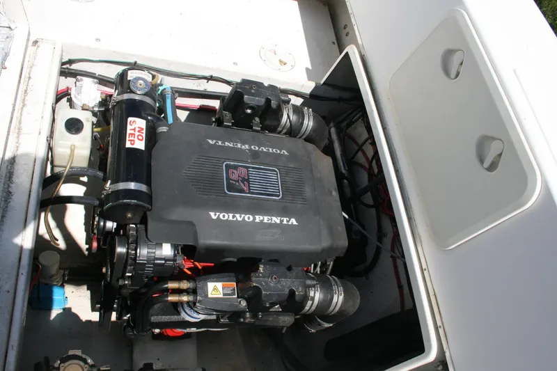 Slide: The Image of Engine compartment of a 2002 Sea Sport Explorer 2400 with Volvo Penta engine. - 12