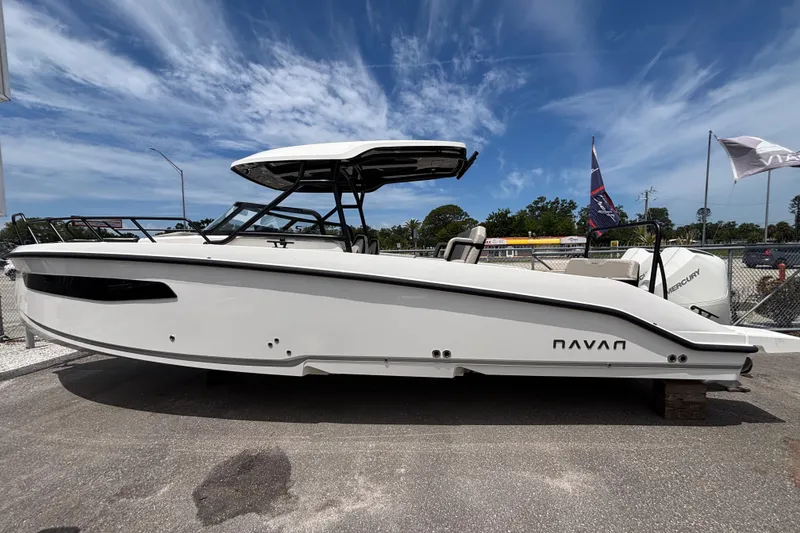 The Image of 2026 Navan S30 boat displayed outdoors under a clear blue sky. - 0