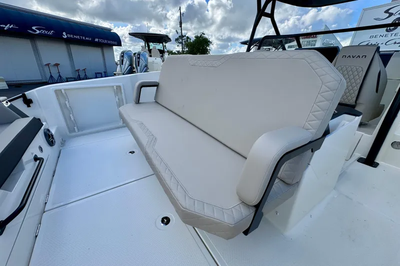 Slide: The Image of 2026 Navan S30 boat interior with beige seating and modern design. - 28